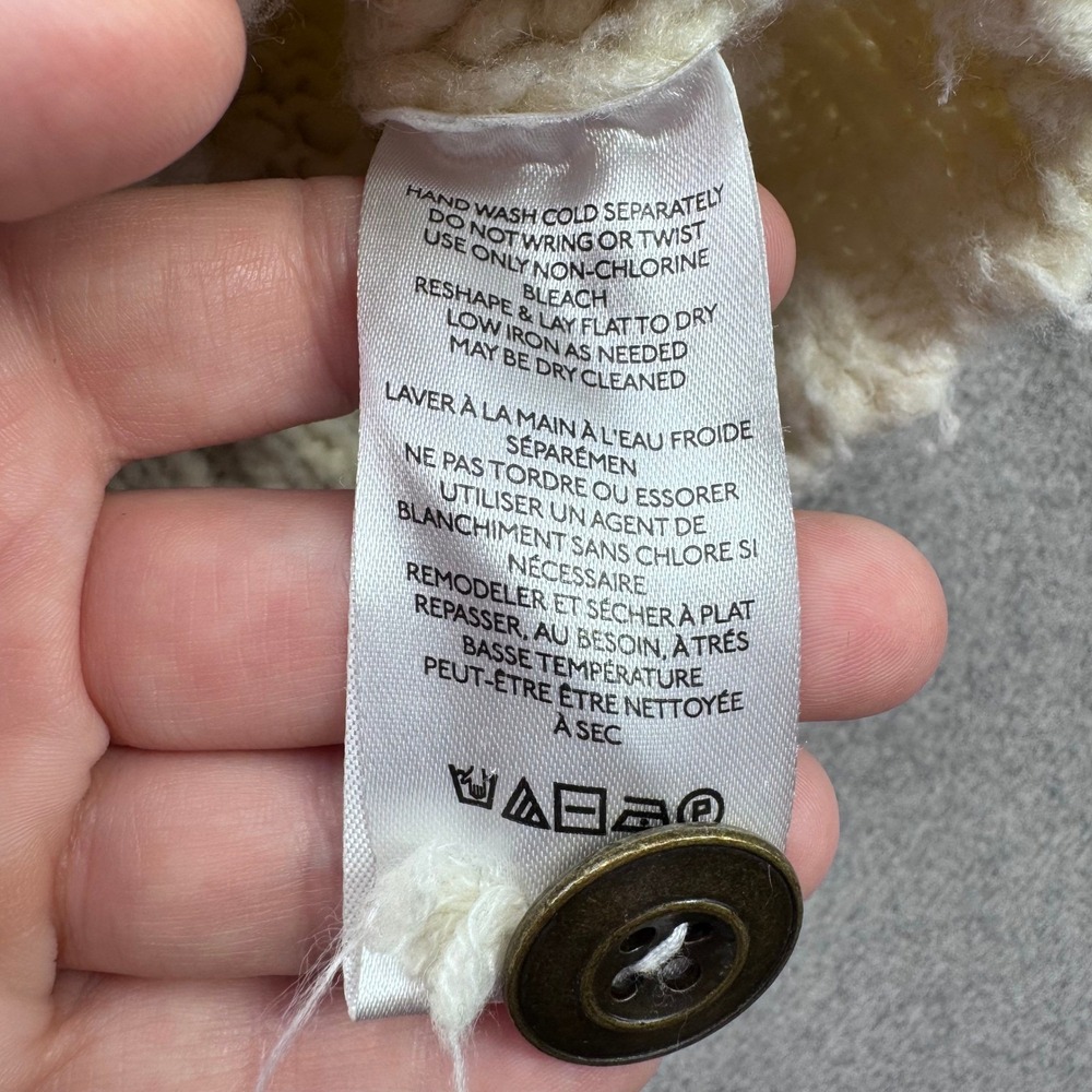 Pilcro Oatmeal Cable-Knit Button Cardigan - Picture 3 of 9